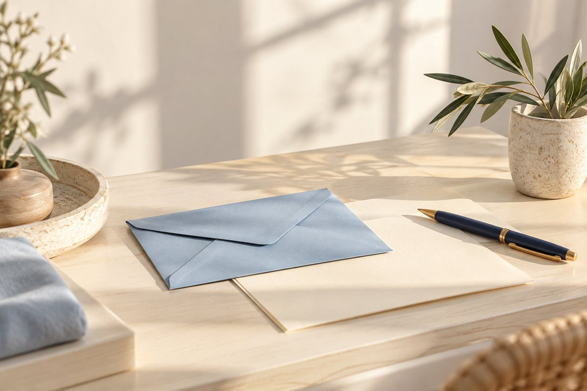 Trendha customer care still life with a blue envelope