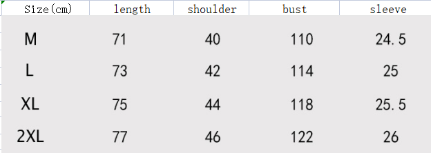Size and product reference for Gradient Love Print Short Sleeve Shirt