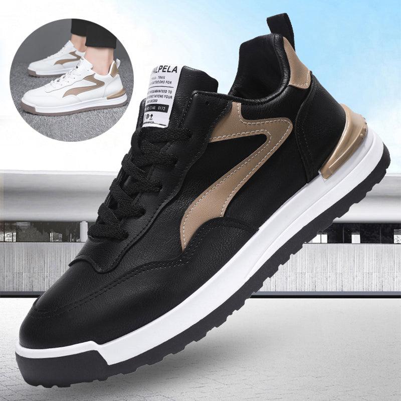 Men's Synthetic Leather Lace-Up Sneakers