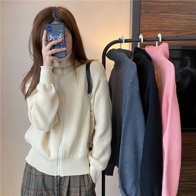 Versatile Long Sleeve Thick Knit Cardigan Loose - Trendha