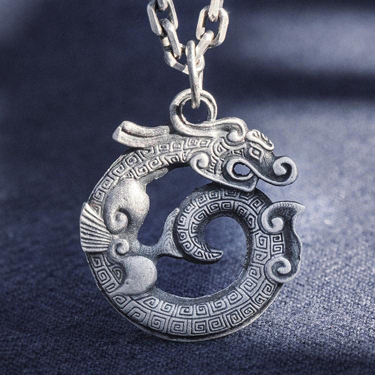 Vintage Foot Silver Dragon Pendant