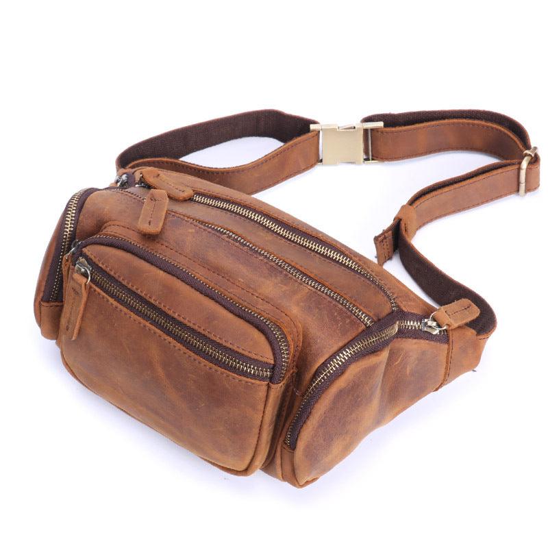 Vintage Top Layer Cow Leather Messenger Bag Leather Multi-layer - Trendha