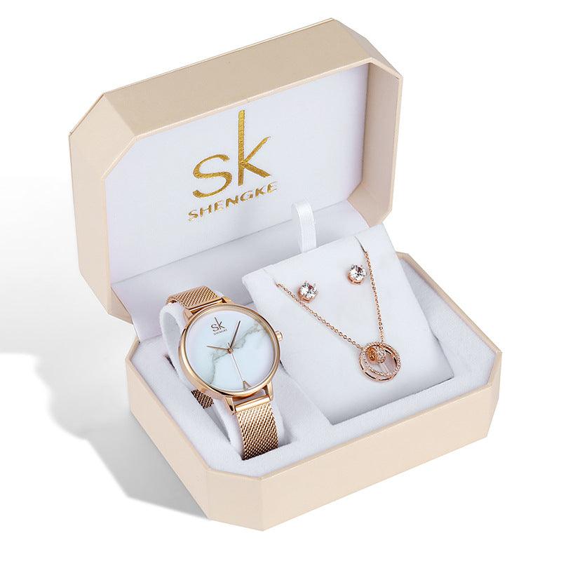 Watch Set Three-piece Rose Gold Watch - Trendha