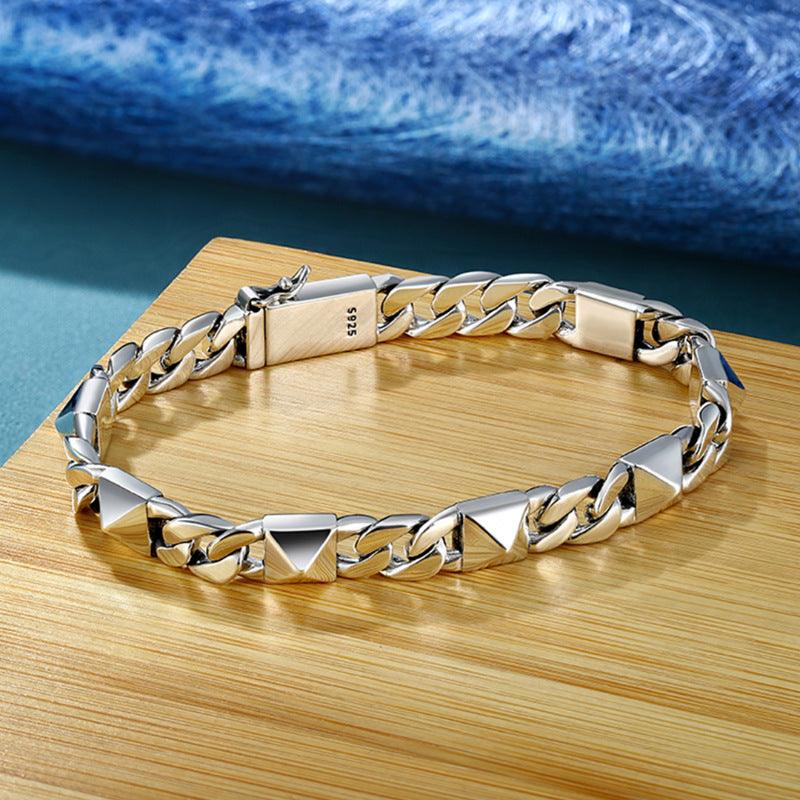 Wind Willow Nail Fashion Cuban Bracelet Hip Hop Street Personality Safety Buckle - Trendha