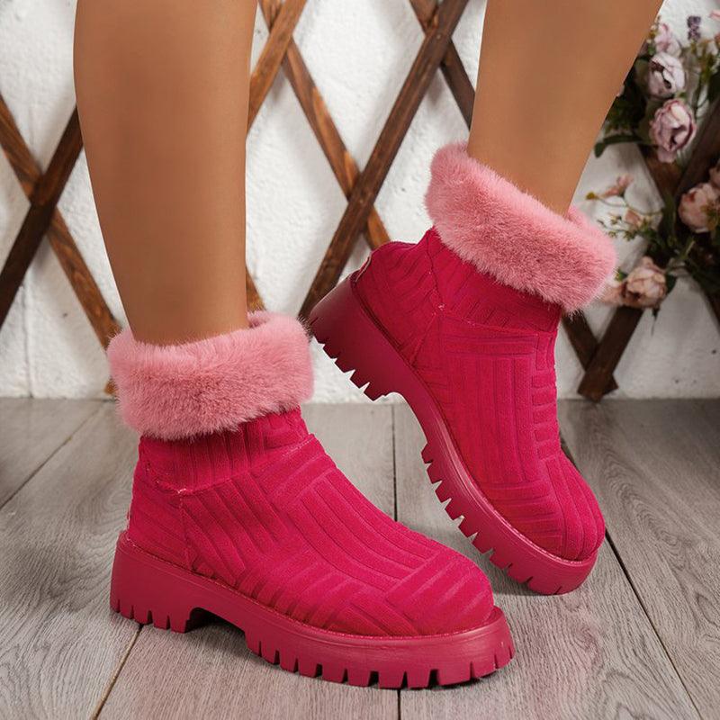 Winter Ankle Boots Fashoin Thick-soled Thickened Snow Boots For Women Plush Shoes - Trendha