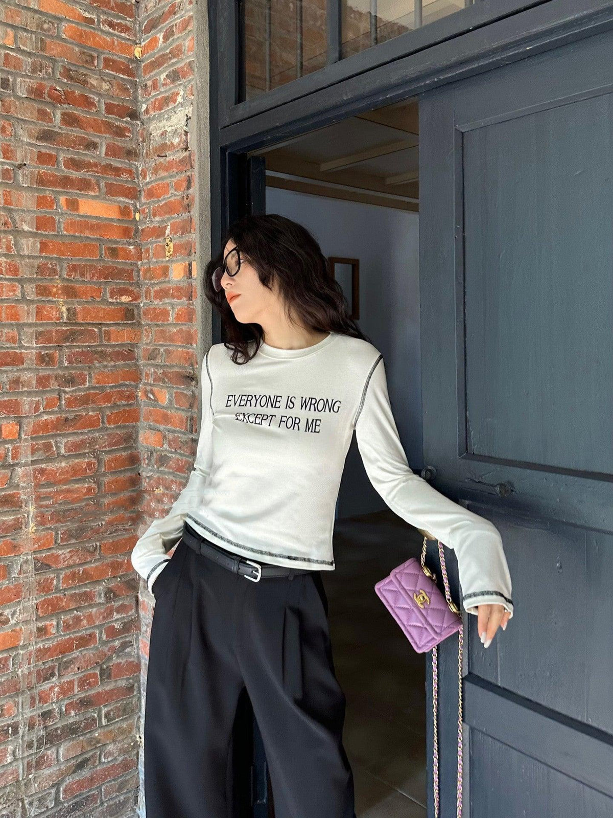 Women Color Contrast Letters Elastic High Waist - Trendha