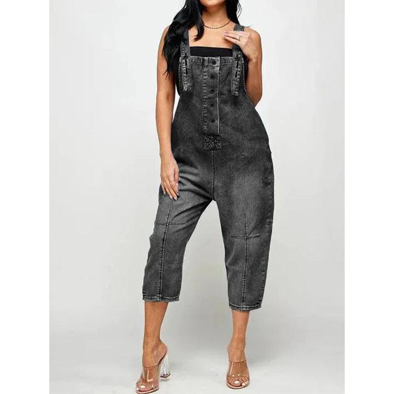 Women's Clothing Fashion Casual Siamese Suspender Jeans Women - Trendha