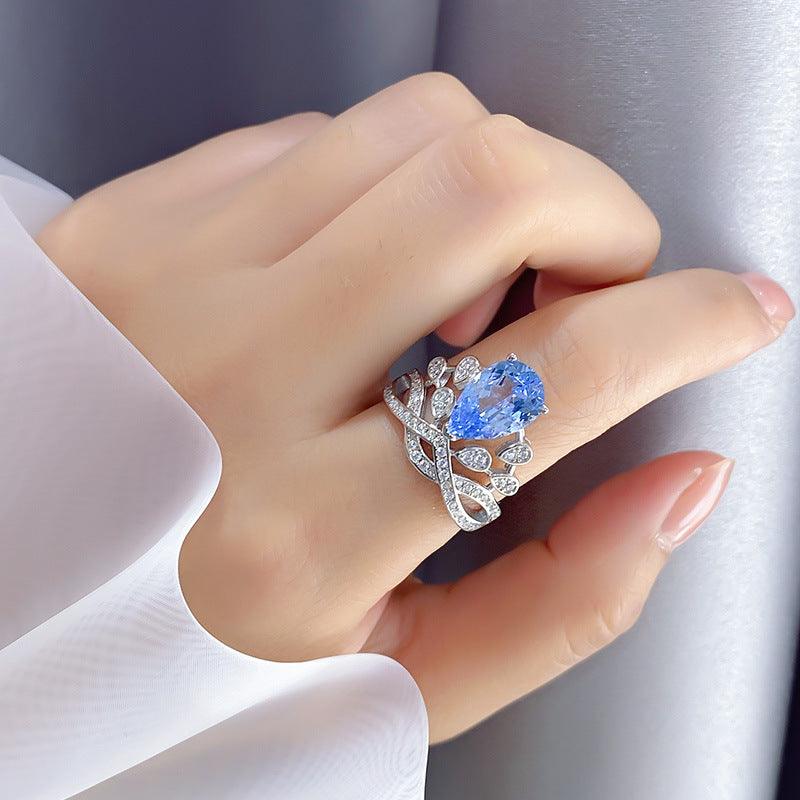 Women's Crown 925 Sterling Silver 5 Karat High Carbon Rhinestone Ring - Trendha