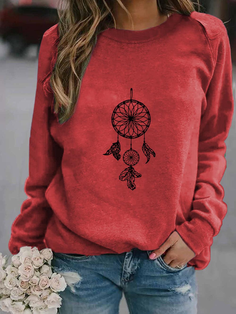 Women's Ethnic Print Oversized Sweatshirt - Trendha