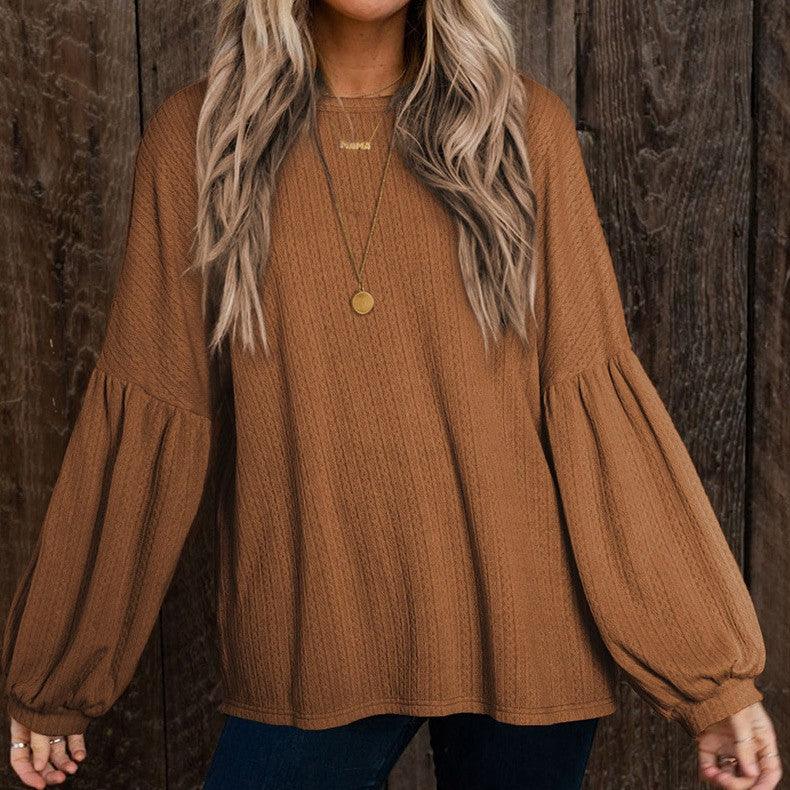Women's European And American Loose Casual Style Puff Sleeve Top - Trendha