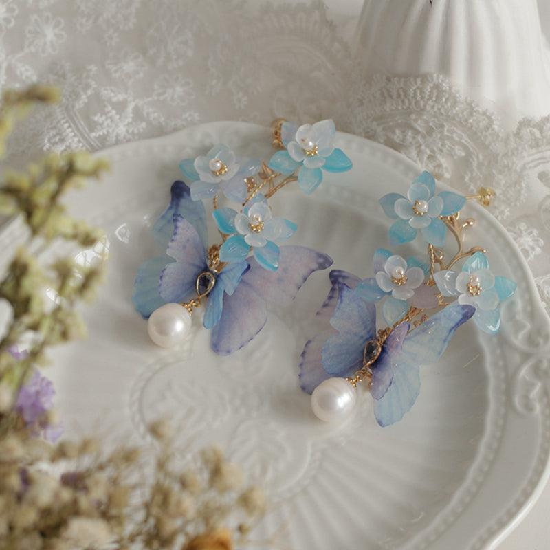 Women's Fashion Butterfly Flower Shape Earrings - Trendha