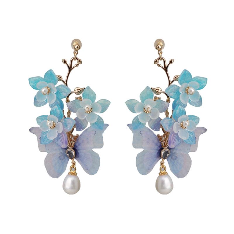 Women's Fashion Butterfly Flower Shape Earrings - Trendha