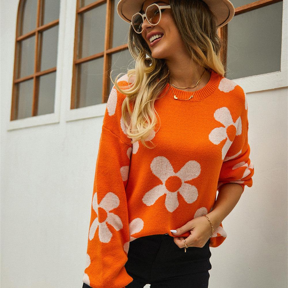 Women's Fashion Casual Printing Sweater Top - Trendha