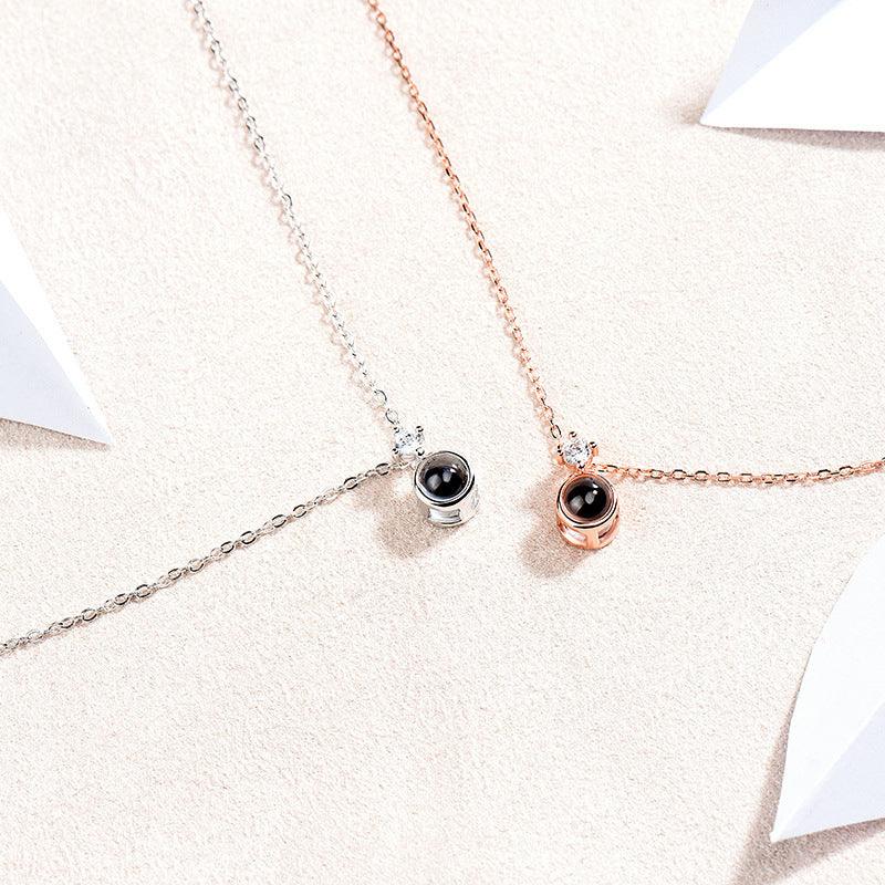 Women's Fashion Minimalist Picture Projection Collarbone Chain - Trendha