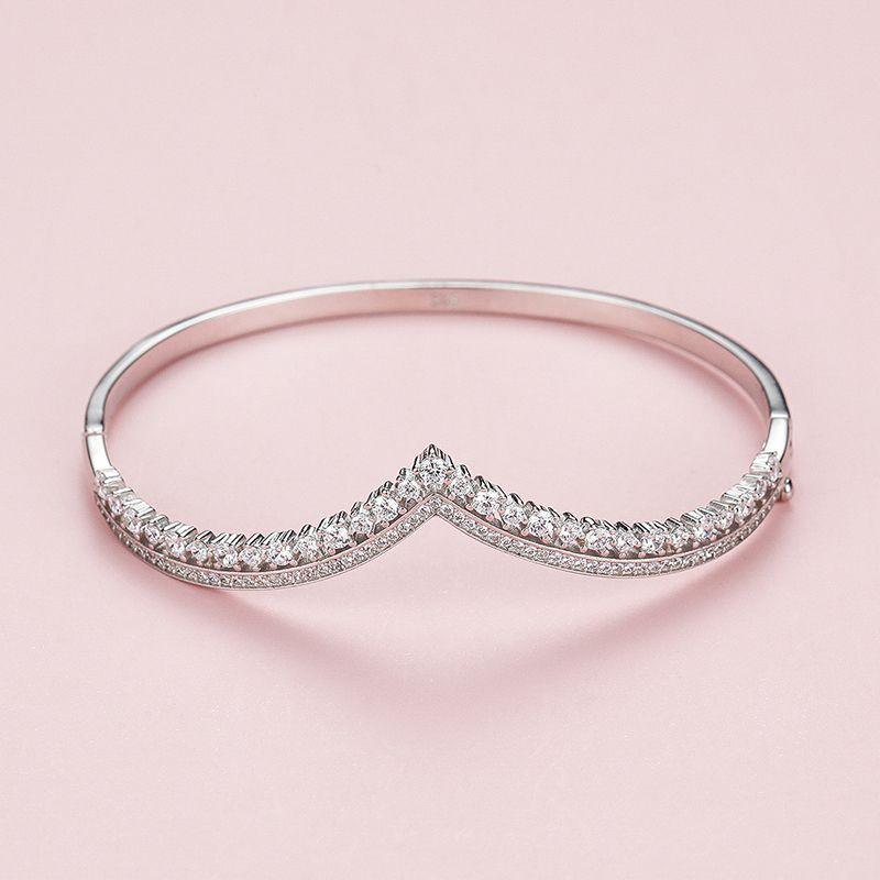 Women's Fashion Silver V-Shaped Crown Bracelet - Trendha