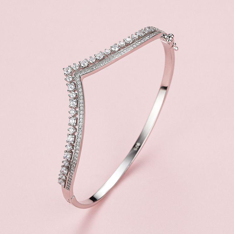 Women's Fashion Silver V-Shaped Crown Bracelet - Trendha