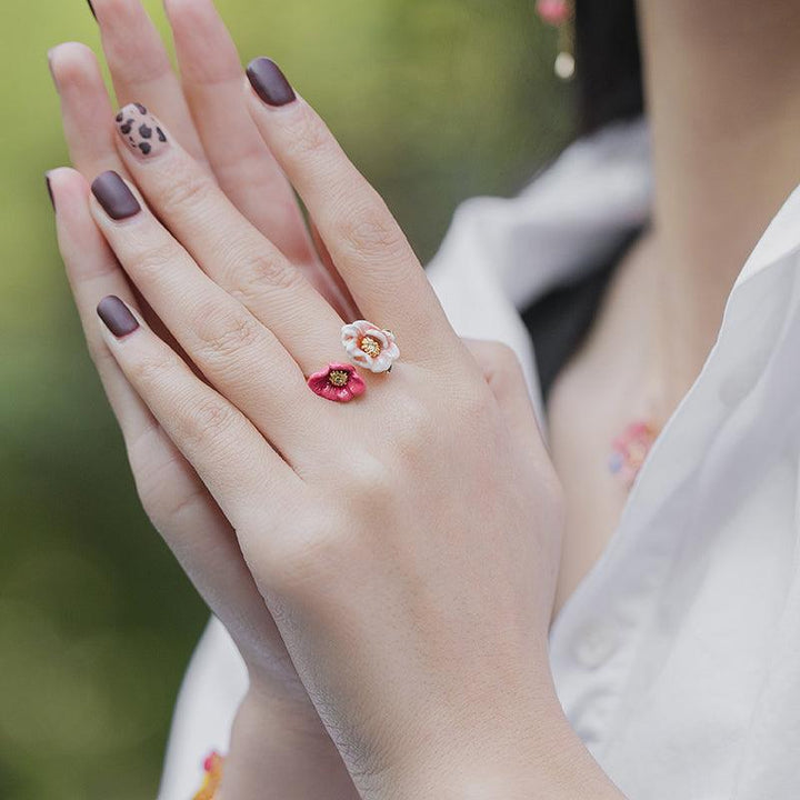 Women's Fashion Simple Enamel Three-dimensional Flower Ring - Trendha