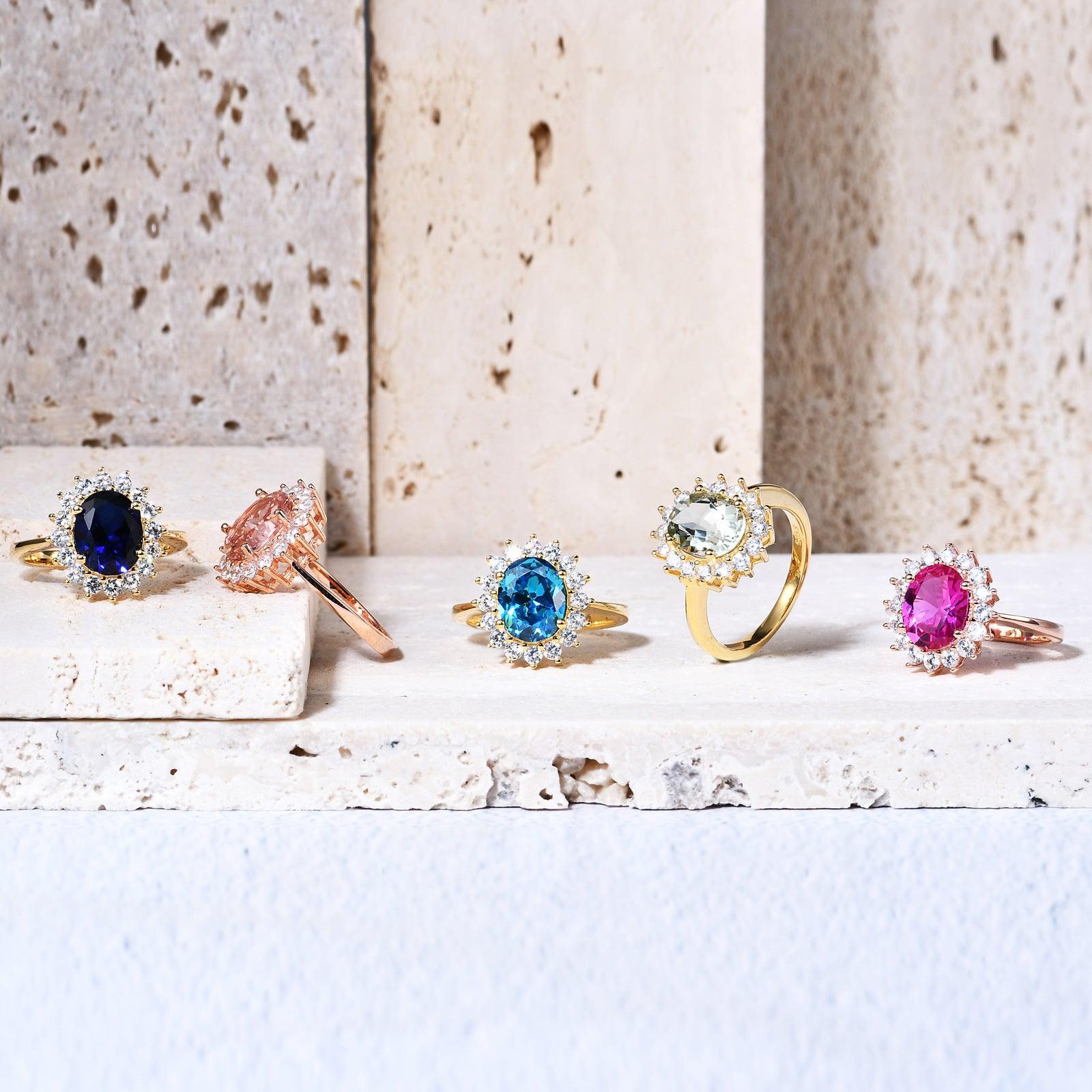 Women's Fashion Simple Ring Inlaid With Gem - Trendha