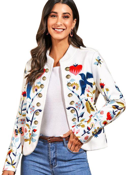 Women's Fashion Temperament Commute Cardigan Printed Coat - Trendha