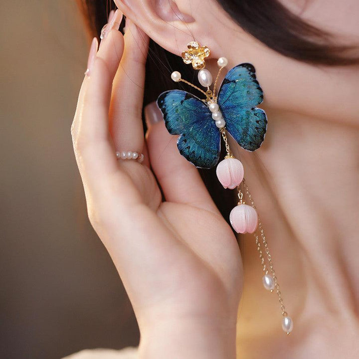 Women's Fashion Vintage Extra Long Tassel Butterfly Earrings - Trendha