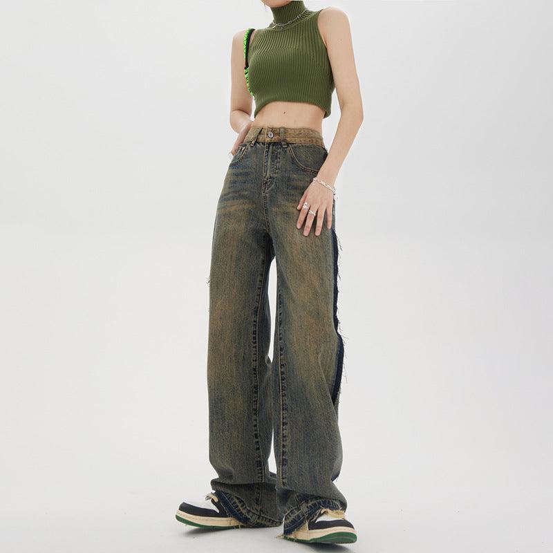 Women's High-waisted Straight Baggy Jeans - Trendha