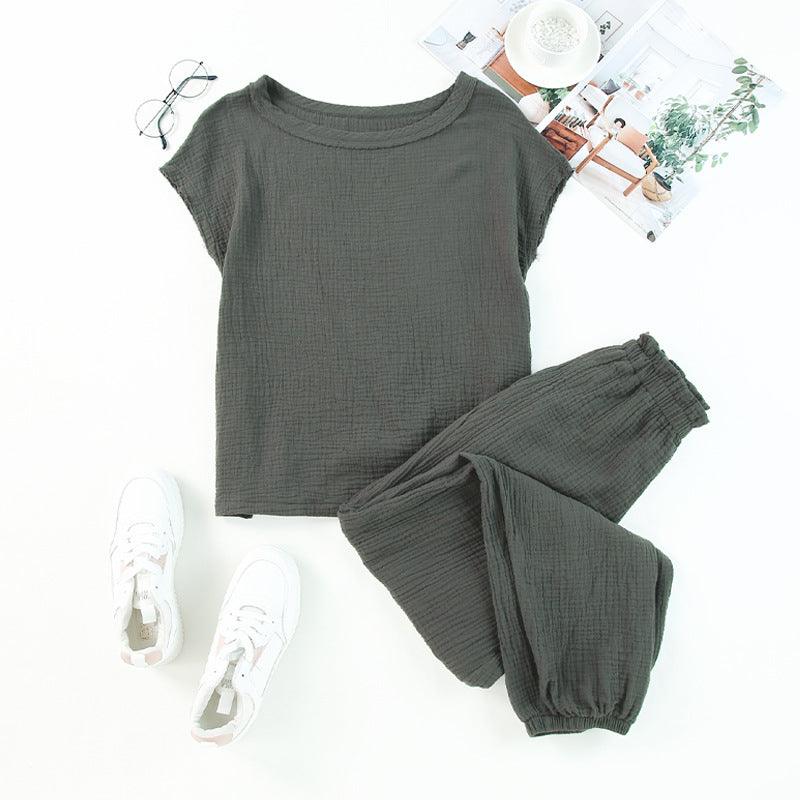 Women's Loose Casual Short Sleeve Sports Set - Trendha