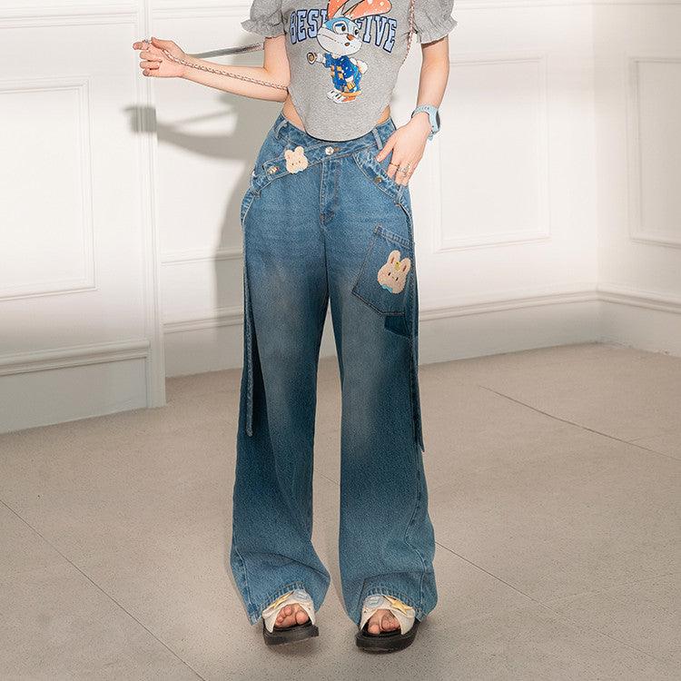 Women's Niche High Waist Wide Leg Jeans - Trendha