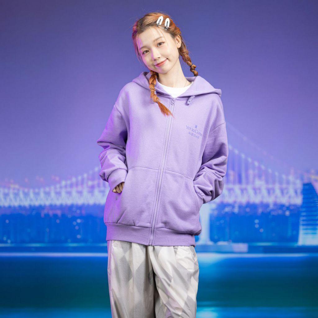 Women's Purple Zip Sweater Hoodie - Trendha