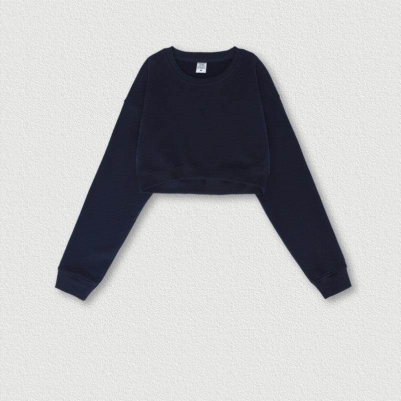 Women's Retro Cropped Navel Hot Girl Short Sweatshirt - Trendha