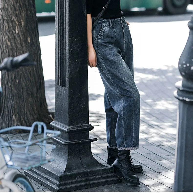 Women's Wide-leg Jeans Fashionable High Waist Straight Loose - Trendha