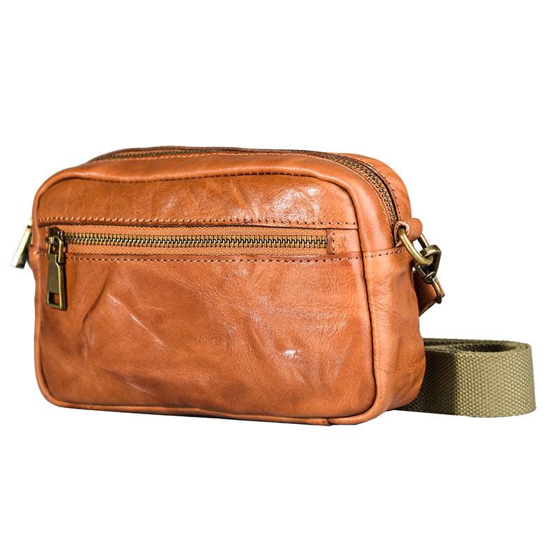 Young Men's Handmade Genuine Leather Crossbody Bag - Trendha