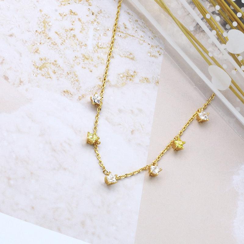 Zircon Star Necklace Collar Chain - Trendha