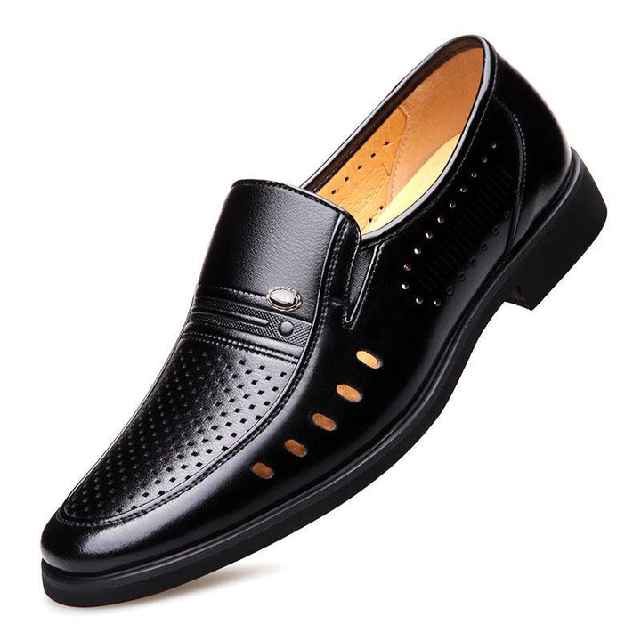 Pointed British Men's Business Formal Wear Hollow Ankle Shoes - Trendha