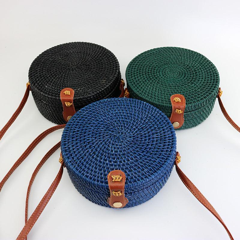 Rattan Trendy Women's Shoulder Oblique Versatile Handheld Vintage Bag - Trendha