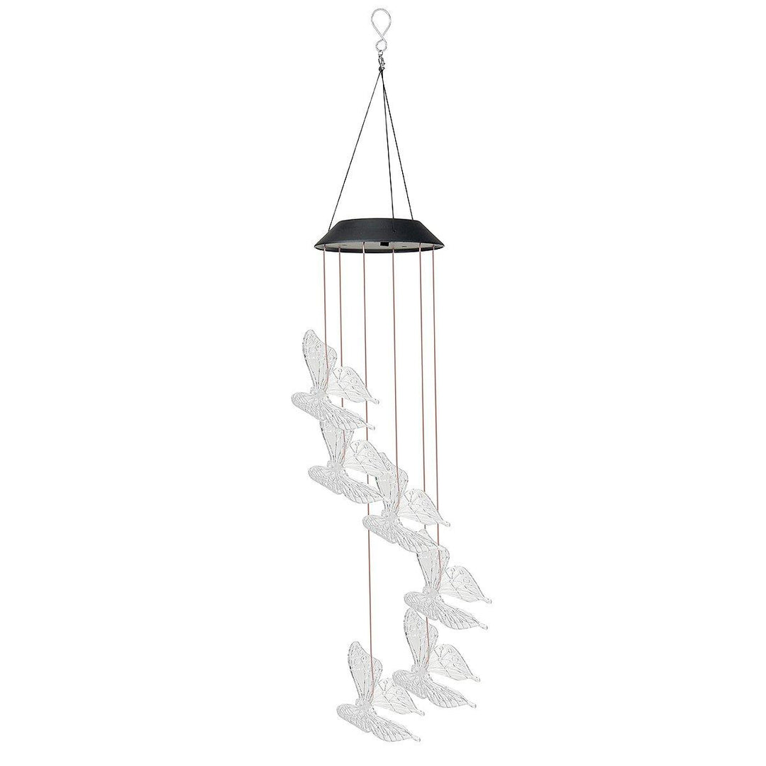 Color Changing LED Solar Light Outdoor Hummingbird Wind Chime Lamp Yard Garden Decor - Trendha