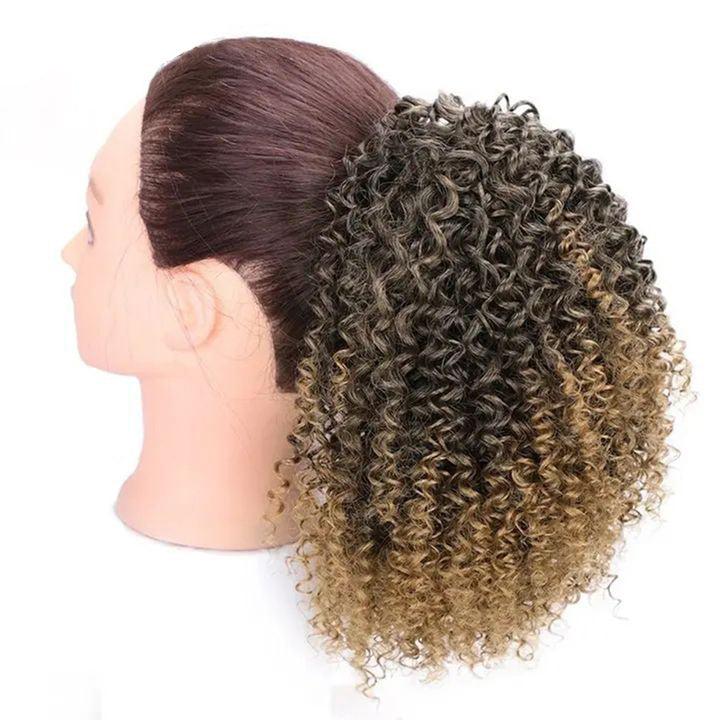 Women's African Drawstring Stretch Small Curly Wig - Trendha