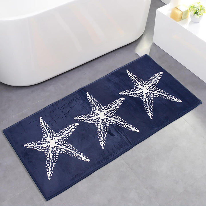 45x115cm Anti-slip Soft Flannel Door Mat Kitchen Floor Rug Bathroom Carpet Blue - Trendha