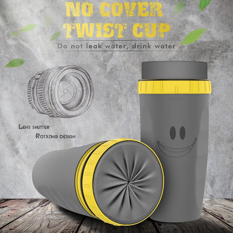 No Cover Twist Cup Travel Portable Cup Double Insulation Tumbler Straw Sippy Water Bottles Portable For Children Adults - Trendha
