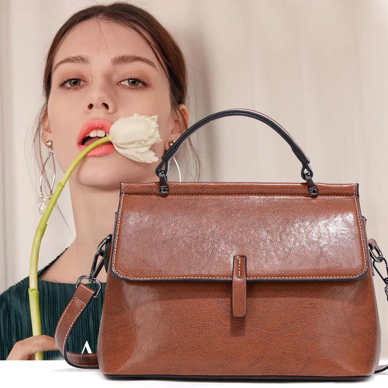 Fashion Large-capacity Leather Commuter Handbag - Trendha