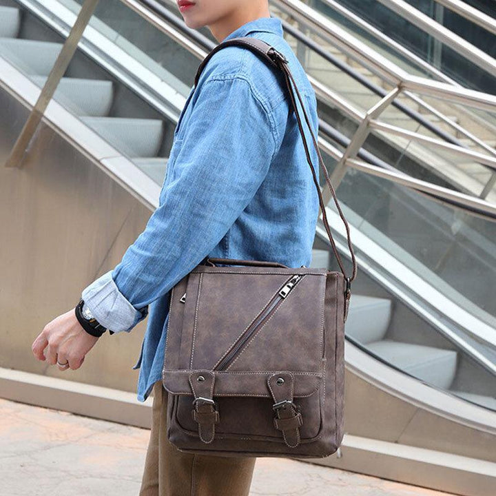 Men PU Leather Large Capacity Vintage Casual Waterproof Breathable Crossbody Bags Shoulder Bags Handbag - Trendha