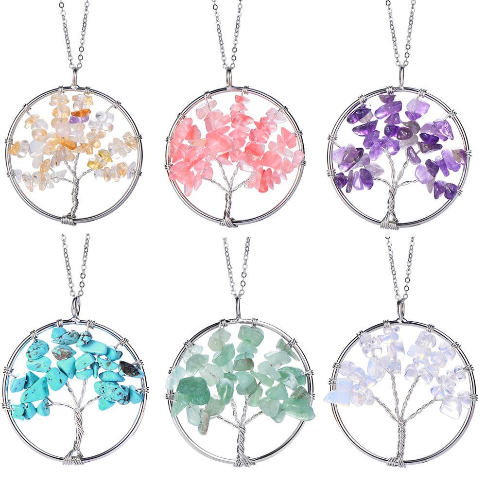 Hand Winding Tree Of Life Pendant Lucky Tree Jewelry - Trendha