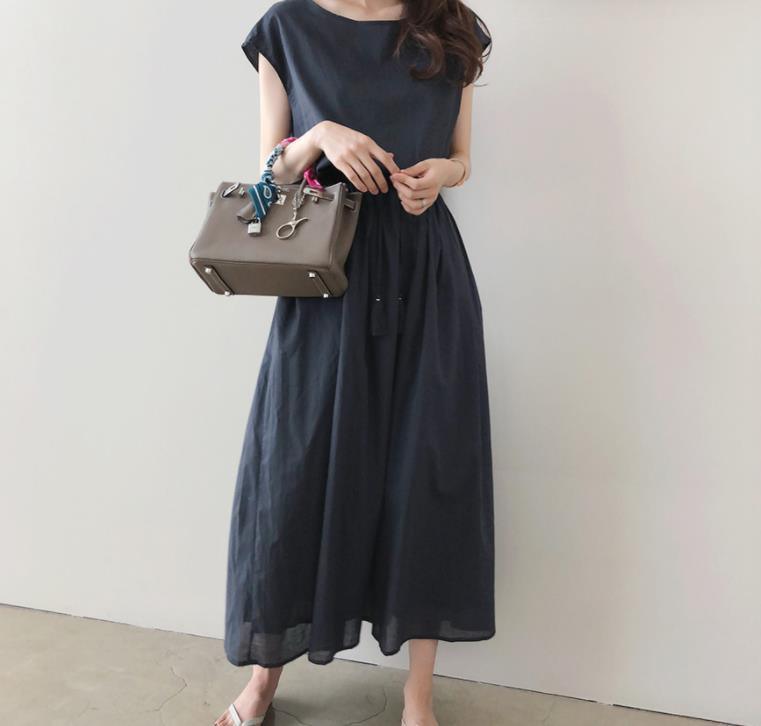 Women's waist size cotton dress - Trendha