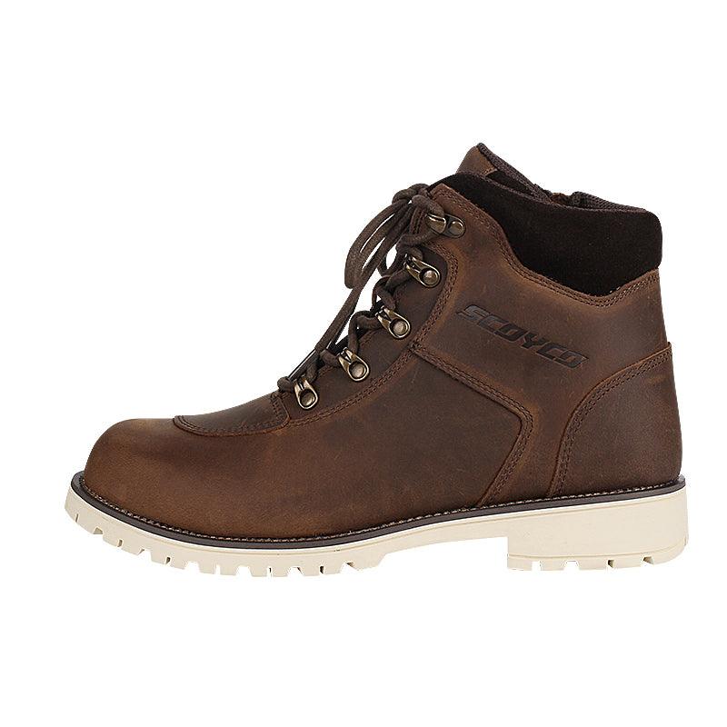 Anti-Drop Protection Retro Motorcycle Cowhide Boots - Trendha