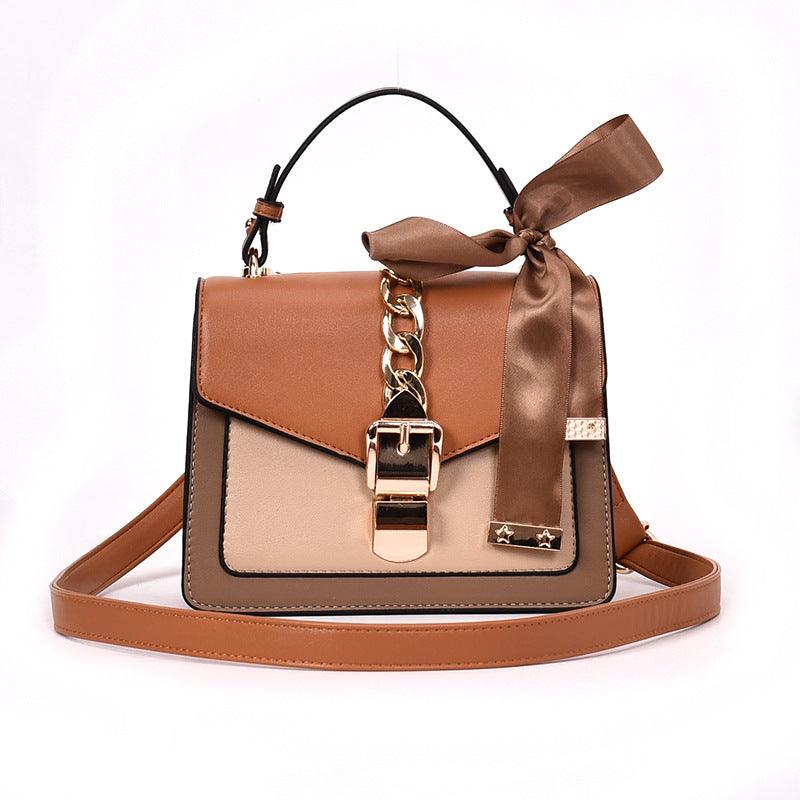 School bag student style wild fashion handbag silk scarf shoulder Messenger bag - Trendha