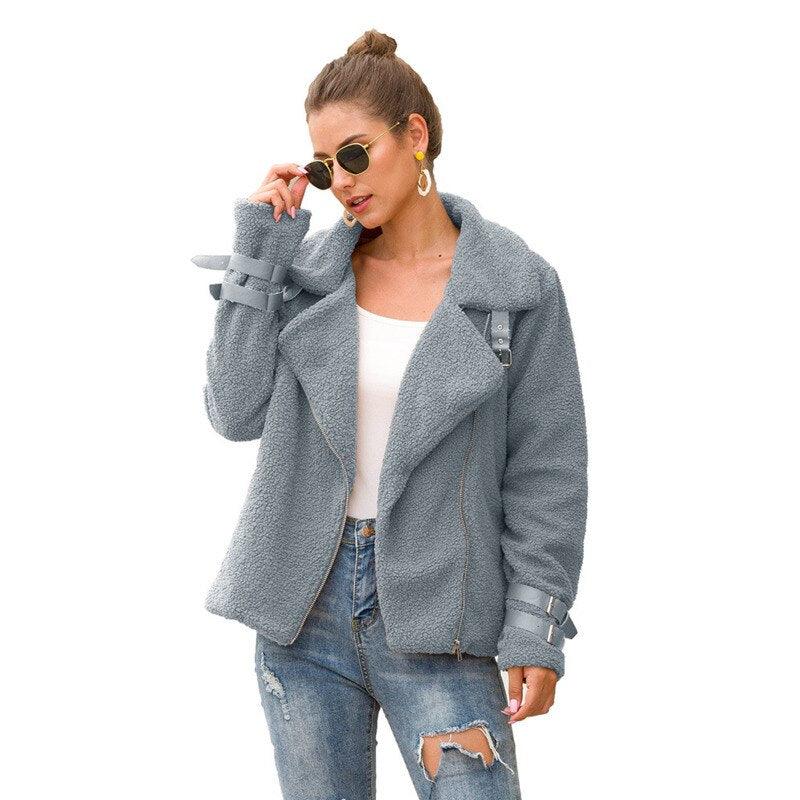 Composite fur biker jacket - Trendha