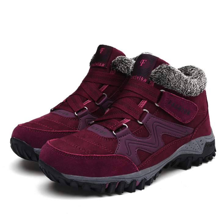 Outdoor Snow Plus Velvet Warm Women's Cotton Shoes - Trendha