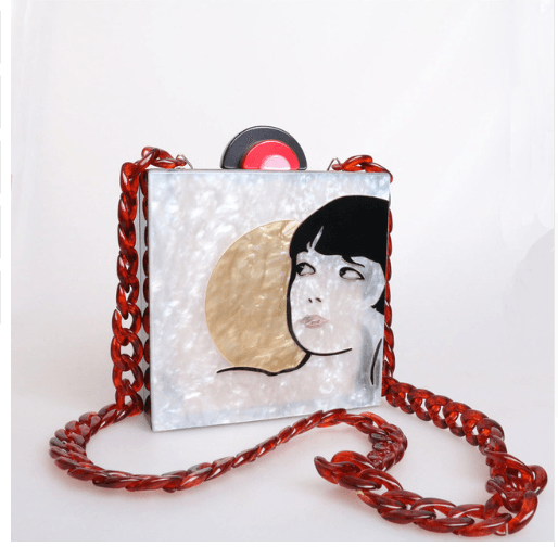 Acrylic Hand-stitched Then Girl Antique Small Square Bag Messenger Bag Vintage Bag Evening Bag - Trendha
