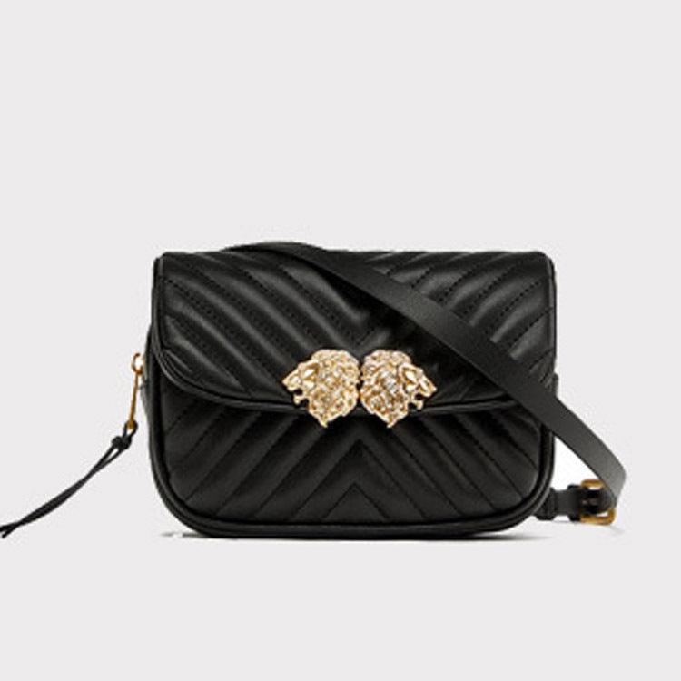 One-shoulder small square bag stitched crossbody bag - Trendha