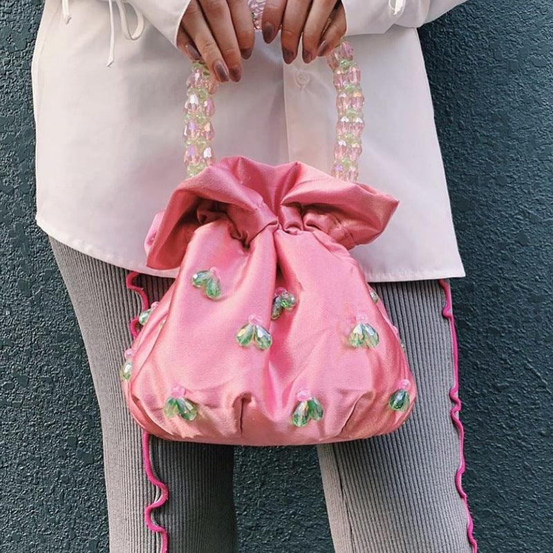 Fashion Handmade Glass Crystal Beaded Handbag - Trendha