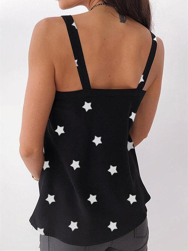 Casual Loose Star Printed Summer Tank Tops For Women - Trendha